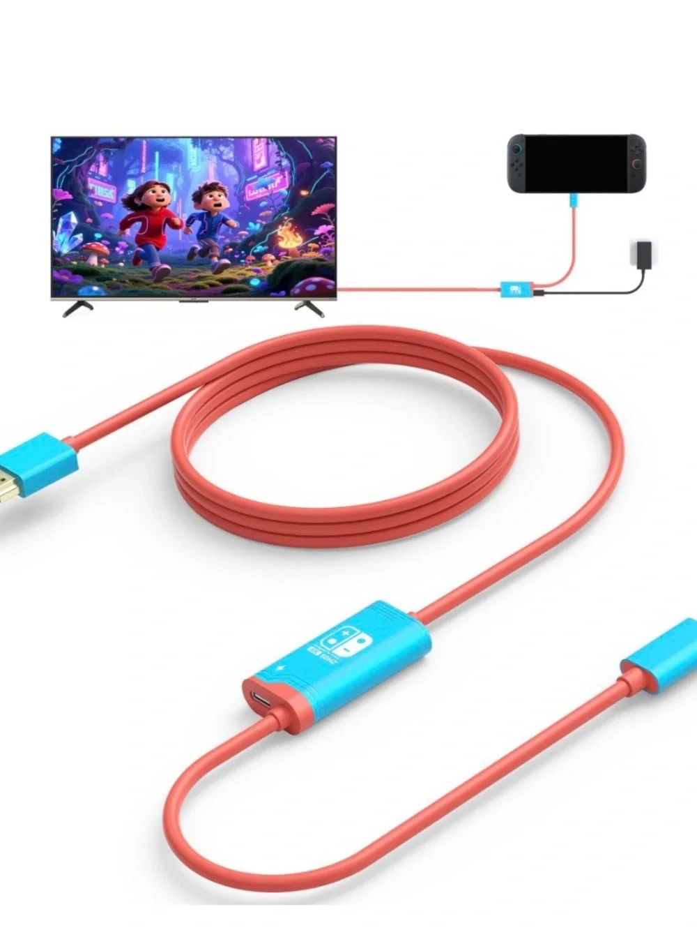 Replacement USB-C to HDMI Cable for Nintendo Switch 2 Dock (6.6Ft)